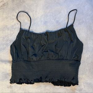 Black Ruffled Spaghetti Strap Top